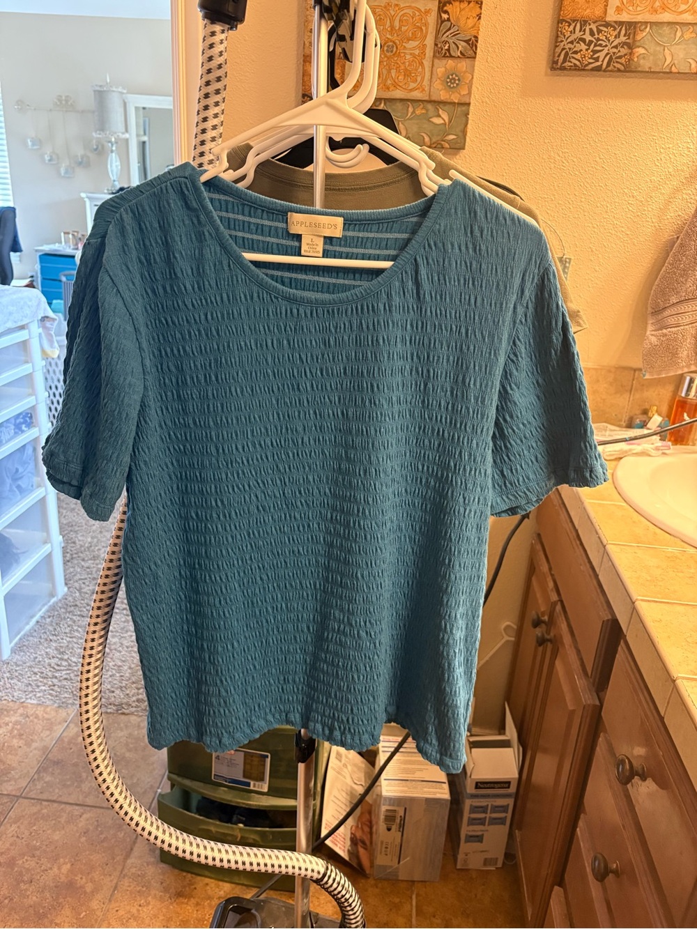 Appleseed's Teal Short Sleeve Textured Tee